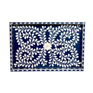 Venta al por mayor de incrustaciones de hueso y resina para restaurante para servir comida personalizada hogar Mesa decoración bandeja de almacenamiento Venta caliente bandeja de fruta de calidad - Product Image 2