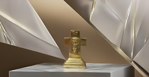 รูปปั้นทองเหลืองขนาดเล็กของพระเยซูคริสต์บนประติมากรรมทางศาสนาข้ามสำหรับแผงหน้าปัดรถยนต์โต๊ะร้านค้าหรือของตกแต่งบ้าน - Product Image 5