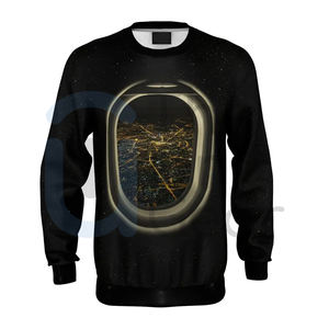 Sudadera de calidad superior, camiseta negra de gran tamaño de lana de algodón pesado, jersey de manga larga, impresión personalizada, proveedor OEM - Product Image 6