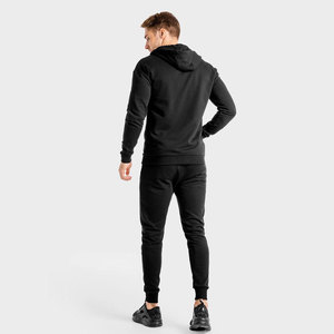 Sudadera con capucha de algodón 100% pesado con cremallera completa negra para hombre al por mayor, estilo urbano, con logo personalizado OEM - Product Image 2