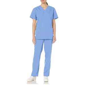 Ensembles d'uniformes de gommage à la figue d'infirmière à manches courtes Costume de gommage personnalisé Uniformes hospitaliers Scrubs d'infirmière médicale - Product Image 1