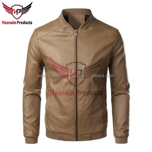 Veste en cuir d'agneau et de mouton véritable pour hommes, vêtements d'extérieur multicolores en gros pour le style moto bombardier d'hiver - Product Image 6