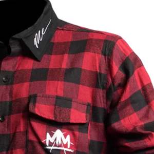 Chemise en flanelle à carreaux rouge et noire pour homme, manches longues, boutonnée, en coton, décontractée, streetwear, chemise à carreaux - Product Image 5