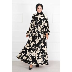 ชุดฮิญาบแขนบอลลูนลายกุหลาบสีครีม - Product Image 4