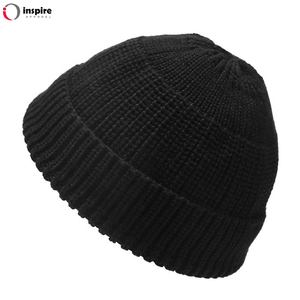 Wholesale Best Down Beanie Wholesale <b>Blank</b> Thick Ribbed Winter Wool Beanie Cotton Women Caps by Inspire Apparel - Product Image 5