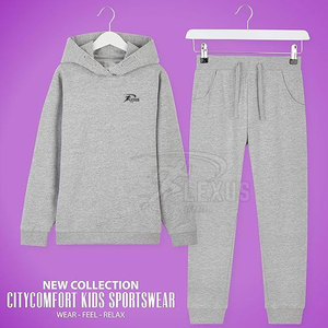 Nouvel arrivage Conception personnalisée enfants survêtement de haute qualité respirant à capuche bas quantité minimale de commande meilleur prix grande taille motif solide pour l'hiver - Product Image 4