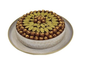 Nuevo cuenco de chocolate lanzado con bandeja en blanco Cuenco de artesanías con acabado antiguo para servir dulces Último cuenco decorativo - Product Image 1