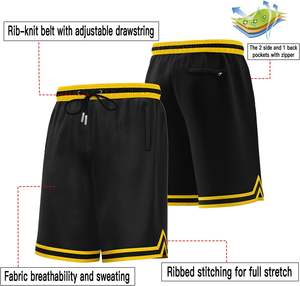 Short de basket-ball à séchage rapide pour hommes avec tissu en maille légère de coupe sportive style décontracté pour la salle de sport et les activités de plein air - Product Image 4