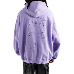Sudaderas con Capucha Distressed de Alta Calidad con Logotipo Personalizado 2025, Sudaderas Distressed Unisex de Algodón Combinado Más Vendidas - Product Image 4