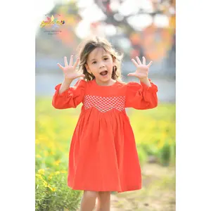 New Arrivals Atacado Smock Vestidos De Natal Para Crianças Meninas Meninas Meninas Festa Roupas de Alta Qualidade Baby Girl OEM ODM