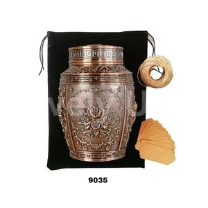 Urna de recuerdo de cobre para cenizas humanas, urna de cremación mediana para cenizas de adultos, hermosa urna funeraria decorativa de aleación de Zinc - Product Image 1
