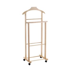 Legno di faggio 43x33x105 cm parcheggiatore a 2 Post appendiabiti da pavimento per giacche pantaloni e altro - Product Image 1