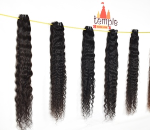Extensions de cheveux humains naturels indiens vierges à 100 %, couleur naturelle noire, vague profonde, vente en gros, double trame, pas cher - Product Image 3