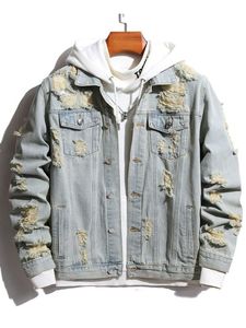 Meilleures tendances de veste en jean pour hommes Distressed Vintage Stylish and Durable Versatilité Maîtriser le look Vestes en jean pour hommes - Product Image 5