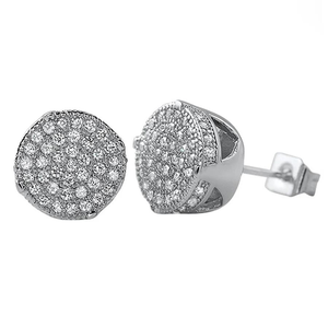 Boucles d'oreilles classiques en diamant naturel de couleur D pour femmes en argent sterling 925 avec finition glacée VVS BIJOUX en or - Product Image 1