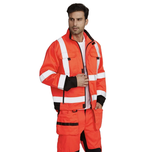 ชุดทำงานวิศวกรคุณภาพสูงแบบสองชิ้น ชุดยูนิฟอร์มก่อสร้างอเนกประสงค์สำหรับทุกเพศ เสื้อผ้าสำหรับงานในโรงงาน ชุดทำงานแบบโอเวอร์ออล ผลิตจากโพลีเอสเตอร์ - Product Image 2