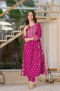Conjunto de pantalón y kurta de algodón con estampado Ikat en amarillo mostaza para mujer – Ropa informal étnica tradicional estilo indio - Product Image 4
