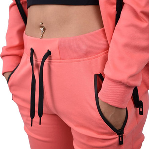 Survêtements à glissière complète pour femmes avec logo personnalisé impression broderie options d'étiquettes personnalisées pour la salle de sport ou le streetwear - Product Image 3