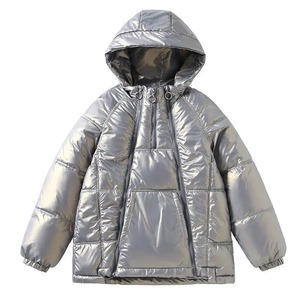2024 nueva chaqueta con capucha de longitud media para mujer, abrigo de algodón grueso informal holgado con cremallera para Otoño Invierno, prendas de vestir exteriores de punto - Product Image 2