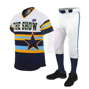 Ensemble d'uniformes de baseball de sport professionnel, tissu 100% polyester durable, impression personnalisée, taille plus, maillot et pantalon - Product Image 1