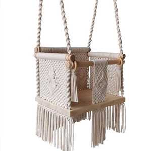 Handmade Macrame Baby <b>Swing</b> <b>Seat</b> | Indoor <b>Toddler</b> Hanging Chair for Nursery & Kids' Room | Boho Style - Product Image 1