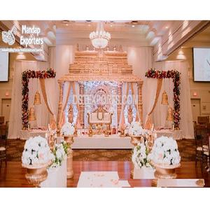 Scène de mariage à thème de temple traditionnel Manavarai scène de mariage à thème hindou scène de mariage à thème or blanc - Product Image 1