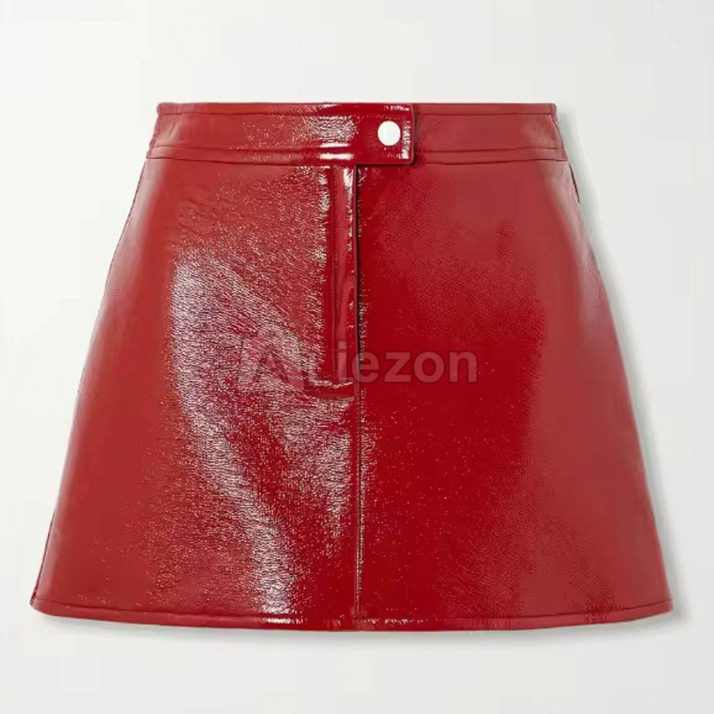 Leather Skirt Satin Mini Skirt Quotes Red Blouse Black Skirt Stylish