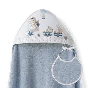 Serviette de Bain en Coton Hypoallergénique Imprimée Motif Cartoon pour Nouveau-né, Modèle Jirafa-Bicicleta+Baby Bib 1X1 MT, Couleur PETROL, pour la Maison et la Salle de Bain - Product Image 1