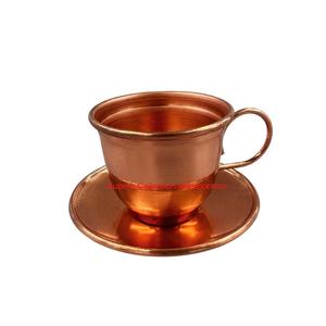 Juego de taza de café y platillo con aislamiento de doble pared de acero inoxidable dorado de diseño moderno perfecto para uso en el hogar, oficina, cafetería y restaurante - Product Image 4