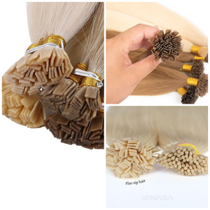 100% Extensions de cheveux humains Remy brun clair pointe plate permanente, douce - Product Image 3