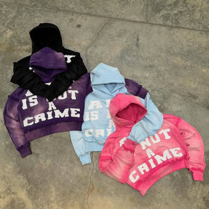 Nouveau design de sweats à capuche pour hommes pull-over avec design personnalisé sweat à capuche léger avec broderie de détresse pour hommes - Product Image 5