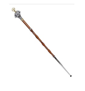 Bastón de Mando de Banda de Gaitas Escocesas con Cabeza Cromada en Relieve, Bastón de Mando de Banda de Gaitas de Cobre, Estilo Escocés - Product Image 1