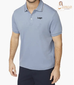 Chemise en coton de haute qualité pour homme, coupe classique, manches courtes, tricotée unie, double col, séchage rapide, directement de l'usine - Product Image 1