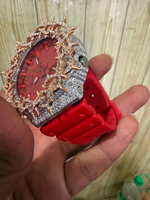 Montre en acier inoxydable de luxe antique à quartz, sertie de moissanite et de diamants, avec pierres éclatantes et fermoir écologique – Vente chaude