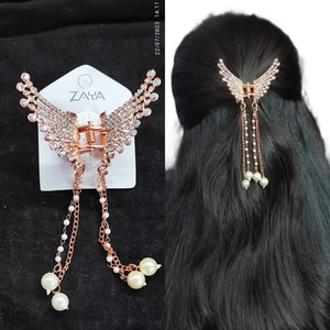 Nouveau élégant dos tête requin Art déco résine pince à cheveux mode ange ailes perle Long gland papillon saisir pince épingles à cheveux cheveux - Product Image 1