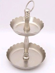 TQC Antique Fineshed Decorative 3-<b>Tier</b> Folding <b>Cake</b> Stand Nickel Plated Best Quality Dishwasher Safe for Hotel Wedding Parties - Product Image 5