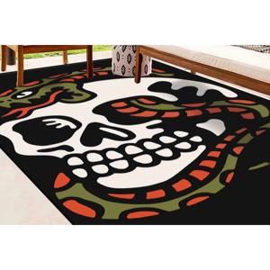 <b>Skull</b> and Snake Rug: Modern Abstract Home <b>Decor</b>,With Pile Soft Rug - Product Image 2