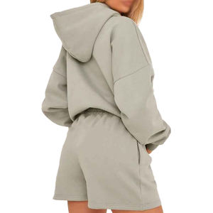 Conjunto deportivo de dos piezas para mujer, pantalones cortos y camiseta, de algodón, informal, deportivo, para verano, entrenamiento físico, caminar, trotar, tela transpirable - Product Image 5