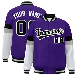 Haute Qualité Logo Personnalisé Broderie Streetwear Jersey Survêtement Veste Baseball Col Homme Vestes Letterman - Product Image 6