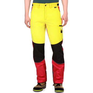 Pantalones de Protección Forestal Talla 58 Color Amarillo Neón/Rojo, Guantes y Equipo de Jardinería - Product Image 2