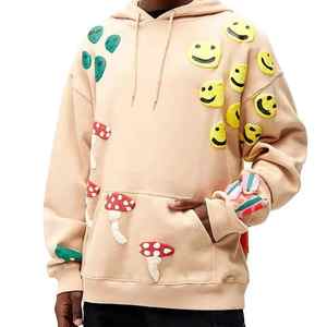 Sweat à capuche pour homme 100% coton hiver confort en relief imprimé lavé à la pierre brodé séchage rapide teint uni meilleur matériau fabriqué en - Product Image 1