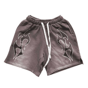 Vêtements décontractés courts en strass délavés à l'acide personnalisés pour hommes Shorts pour hommes avec sérigraphie - Product Image 6