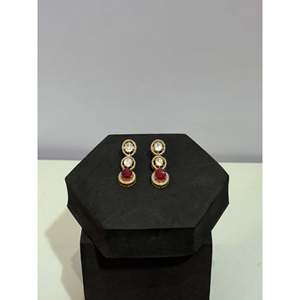 Pendientes de Doble Gota con Rubí y Moissanita, Elegantes y Lujosos - Product Image 2