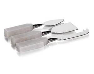 ชุดมีดสแตนเลสสตีลเคลือบทองแบบพรีเมี่ยมชุดมีด3ชิ้นทำจากกระจกที่สมบูรณ์แบบอุปกรณ์บนโต๊ะอาหารที่มีสไตล์สำหรับชีส - Product Image 3