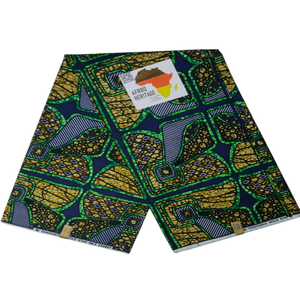 Tissu africain traditionnel imprimé à la cire, 100 % coton, écologique, antibactérien, style Dobby, poids moyen, pour robes et vêtements - Product Image 1