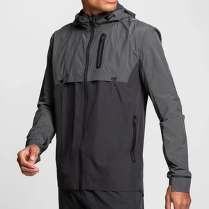 Trajes deportivos cortavientos para hombre con logotipo personalizado, chaqueta cortavientos de dos piezas y pantalones de chándal, conjunto de chándal cortavientos de nailon - Product Image 2