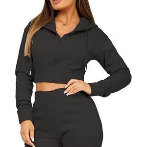 Streetwear Offre Spéciale Ensemble de sweats à capuche courts pour femmes Ensemble de sweats à capuche courts pour femmes de haute qualité - Product Image 3