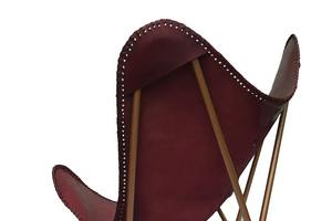 Rustic Leather Butterfly <b>Chair</b> for Living Room Foldable Iron Frame with Powder Coat for Outdoor or Bedroom Leisure - Product Image 5
