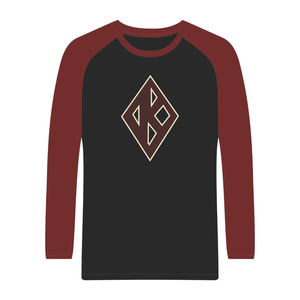 Kappa Alpha Psi Diamond K Noire Raglan <b>Long</b> <b>Sleeve</b> T-<b>Shirt</b> 1911 Cotton Greek Fraternity Tee Licensed Vendor Nupe Apparel - Product Image 3