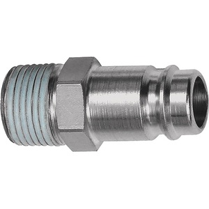 Conector de Acero a Presión, Endurecido/Plateado, DN 10, Rosca Macho R 1/4, RIEGLER, Paquete de 10 - Product Image 1
